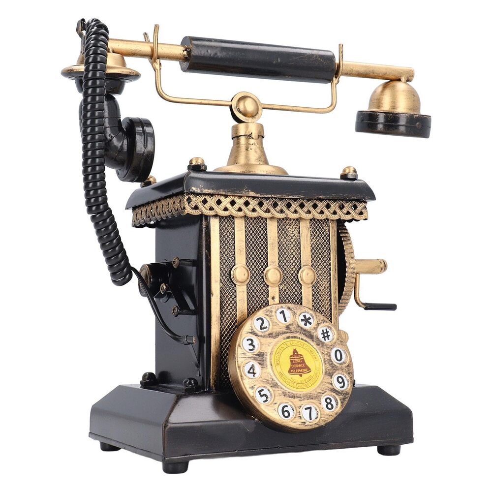 7430 Retro Phone Model with Coin Bank, 10 Inch Resin Vintage Landline